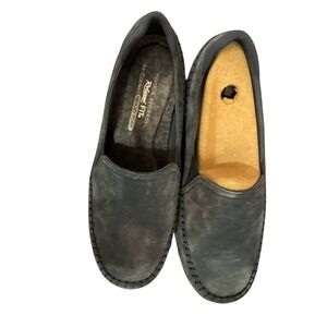 Skechers Relaxed Fit Bikers Alumni Navy Suede Loafers Women's 9 Wide Memory Foam